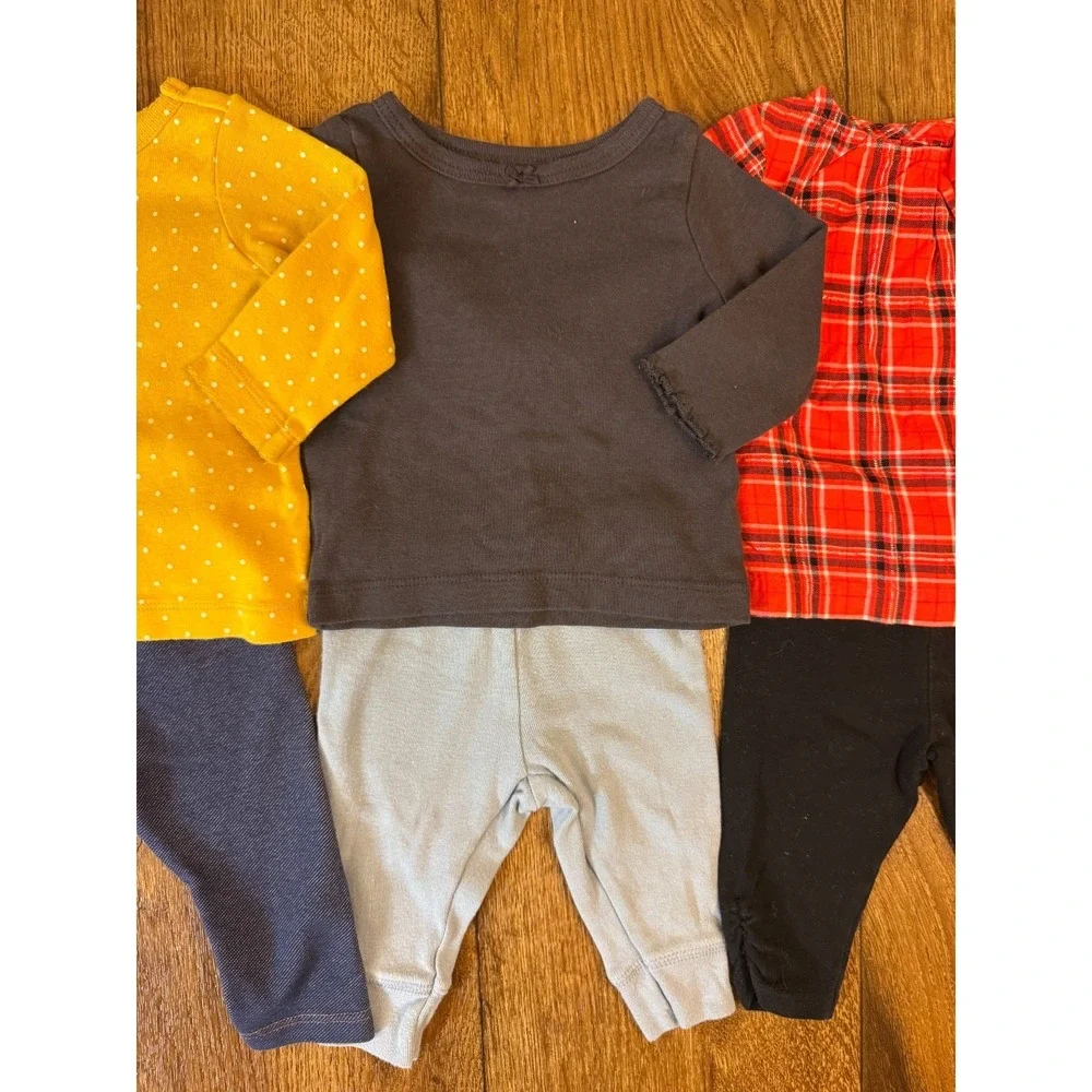 Baby Girl 3 Months Outfits Leggings Pants Shirts‎ Long Sleeve Clothes Lot Plaid